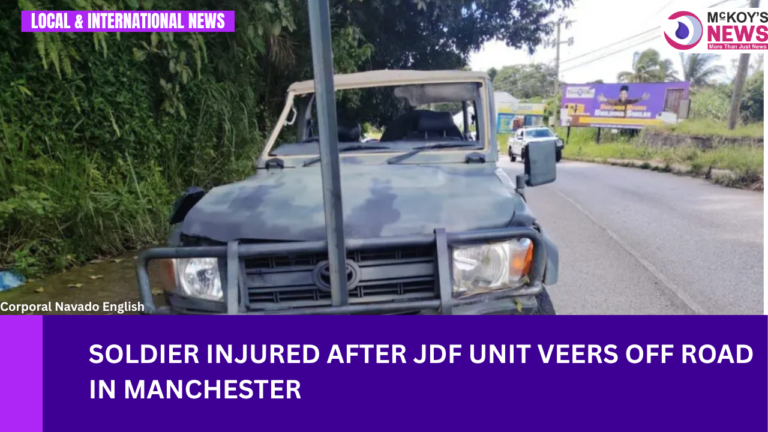 Soldier Injured After JDF Unit Veers Off Road in Manchester