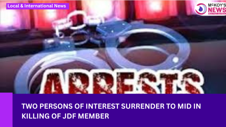Two Persons of Interest Surrender to MID in Killing of JDF Member